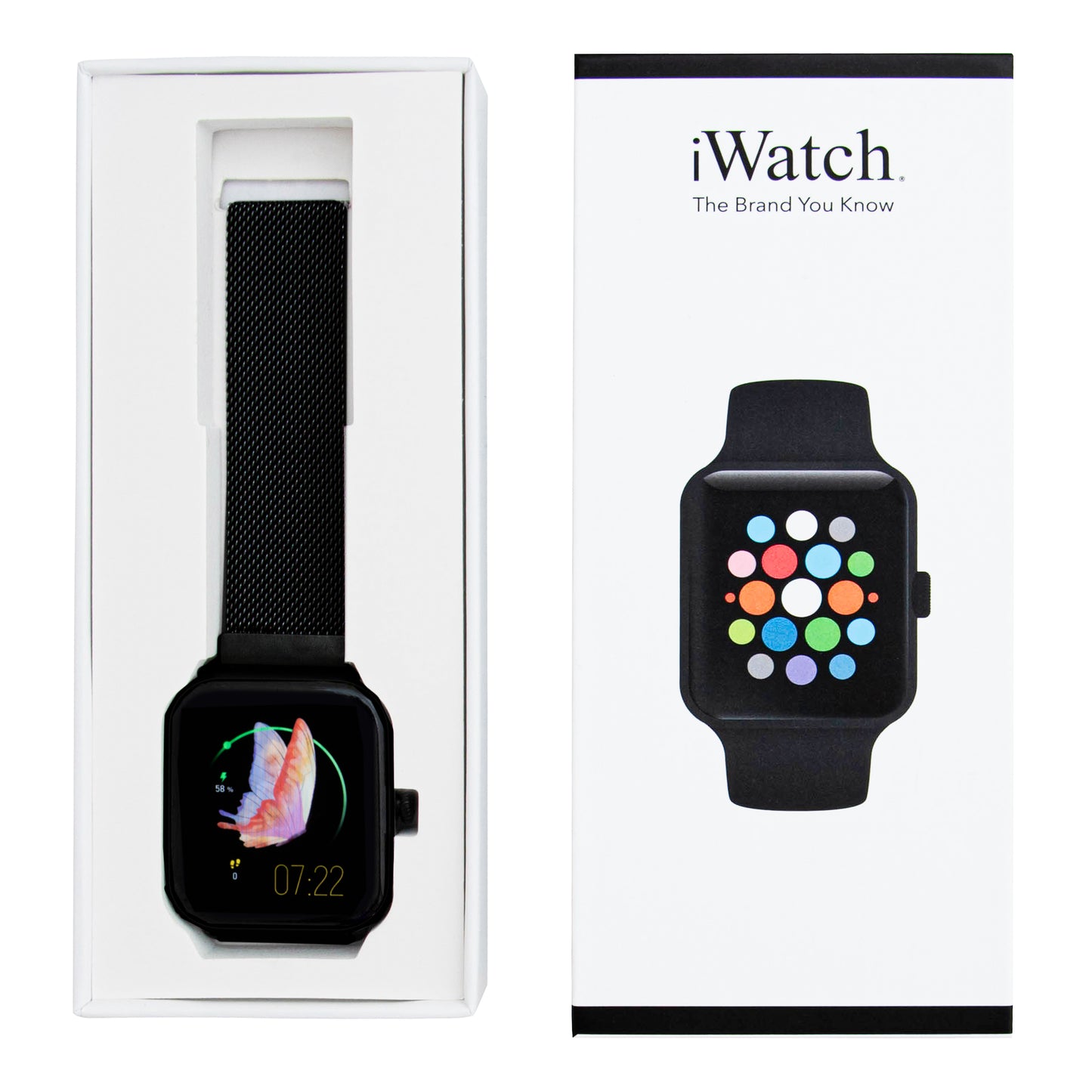 iWatch - Black Case with Black Metal Band