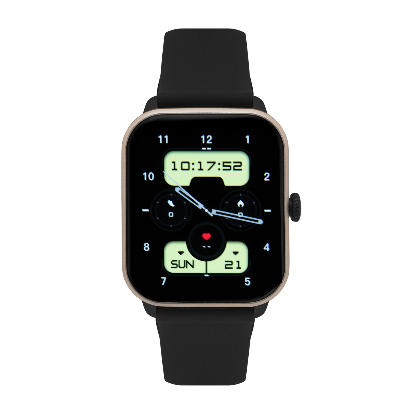 iWatch Model #: GCBR - Gold Case Black Rubber Band