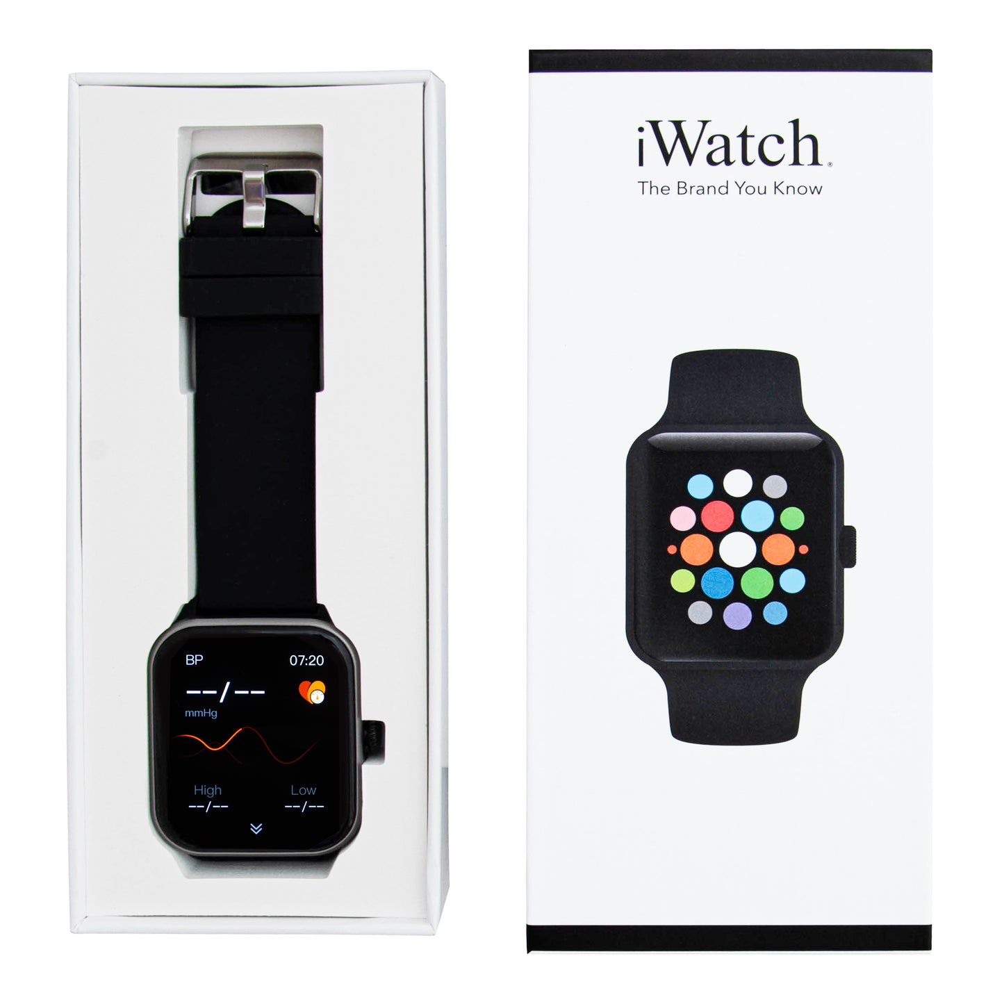 iWatch - Silver Case with Black Rubber Band