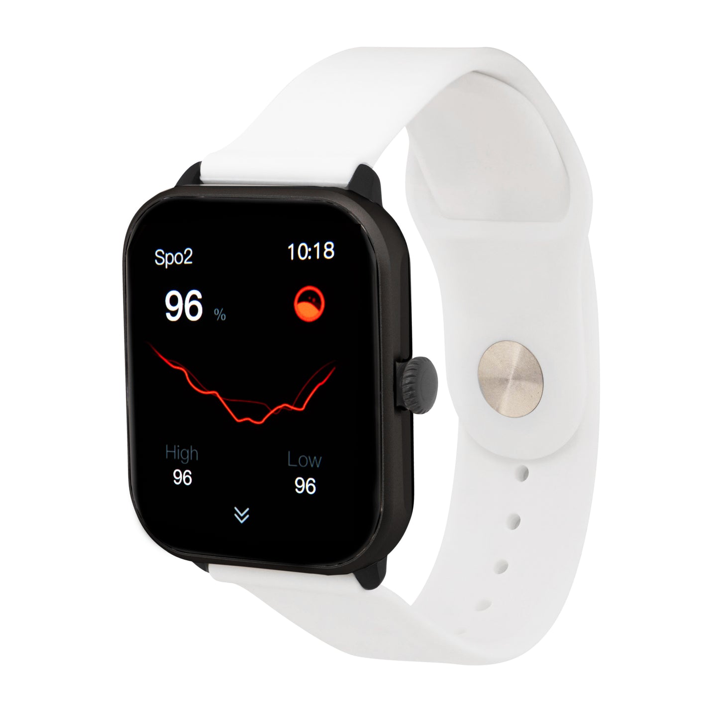 iWatch Model #: BCWR - Black Case White Rubber Band