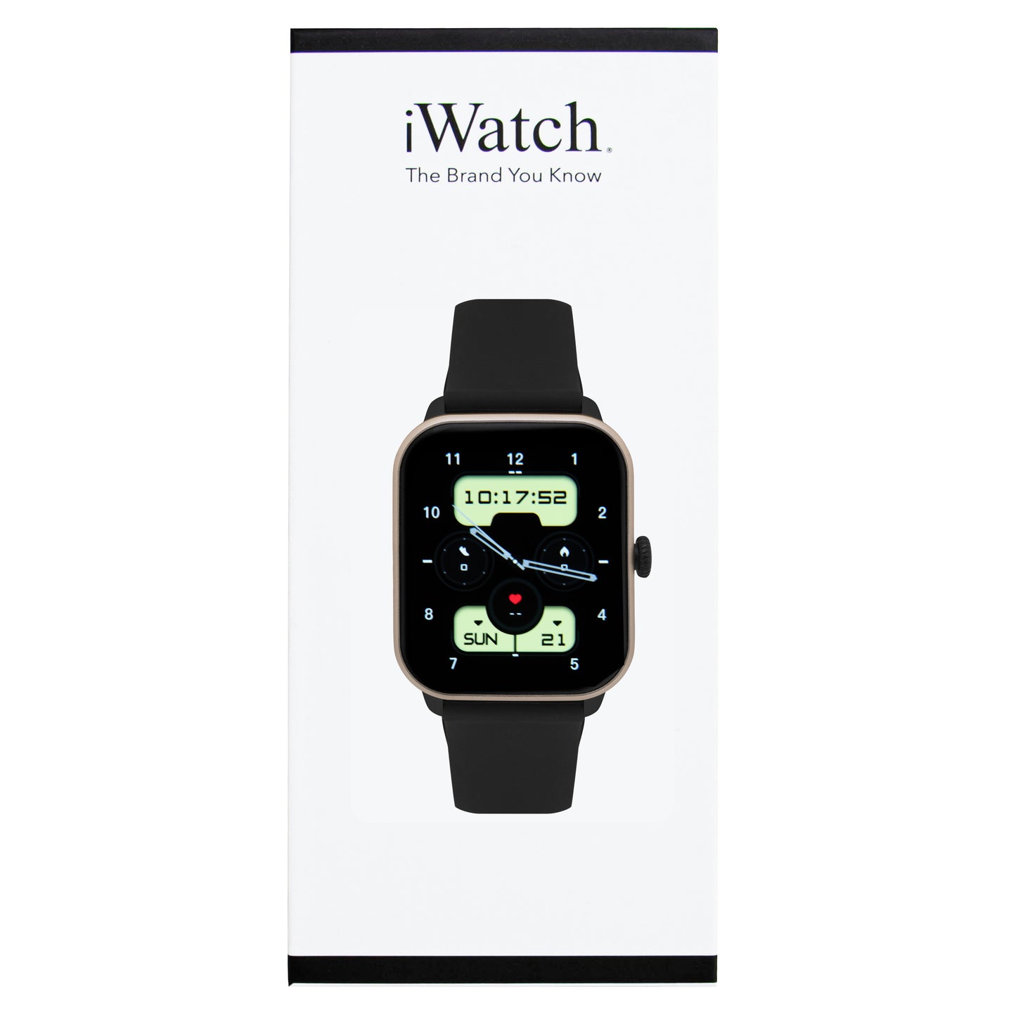 iWatch Model #: GCBR - Gold Case Black Rubber Band