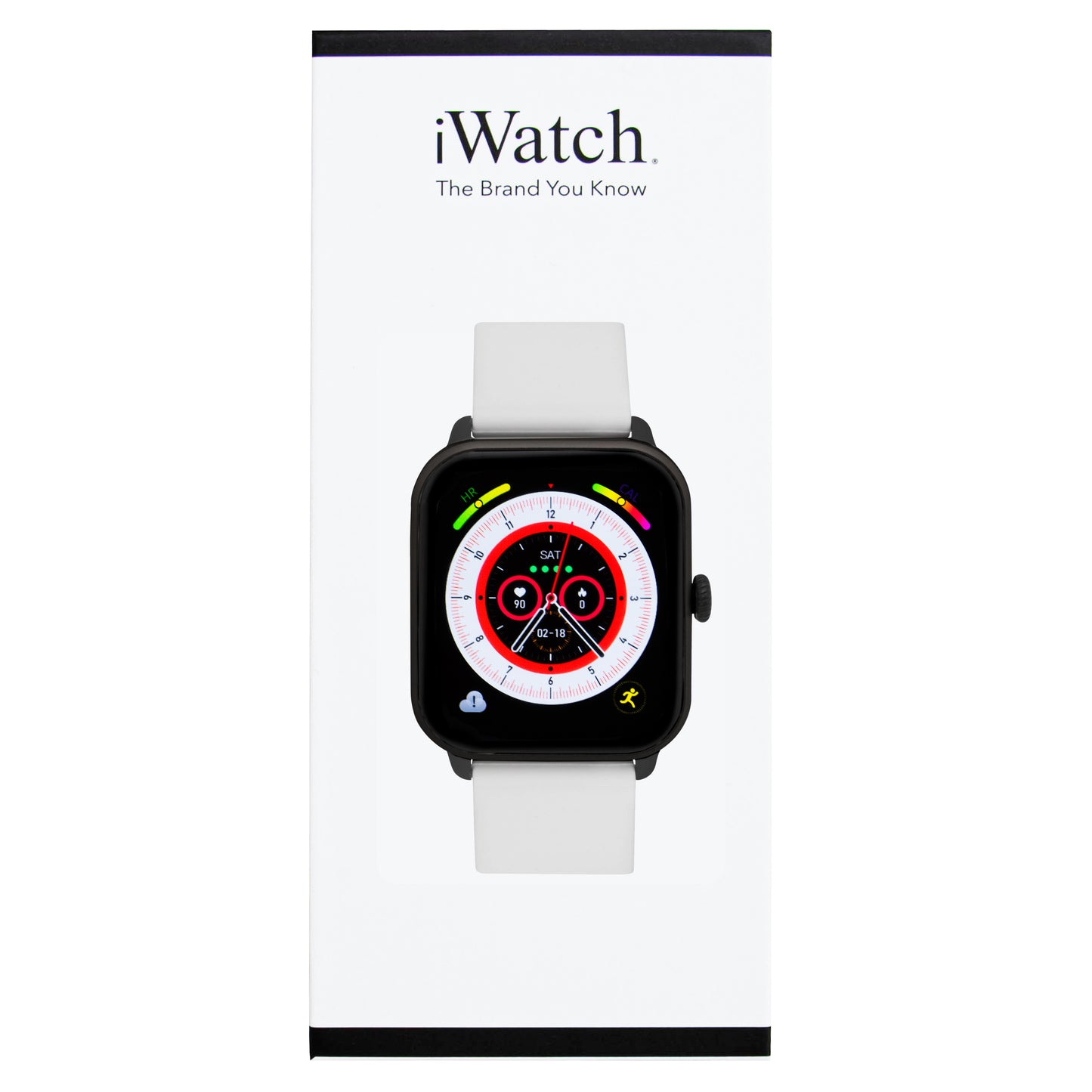 iWatch Model #: BCWR - Black Case White Rubber Band
