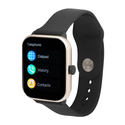 iWatch Model #: GCBR - Gold Case Black Rubber Band
