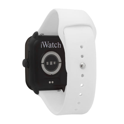 iWatch Model #: BCWR - Black Case White Rubber Band