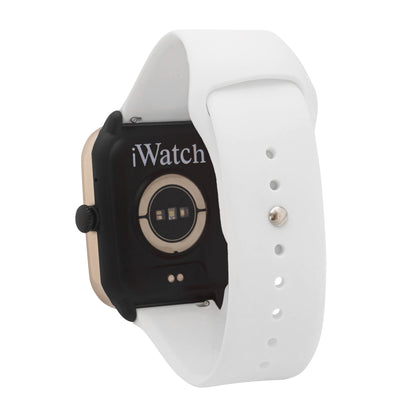 iWatch Model #: GCWR - Gold Case White Rubber Band