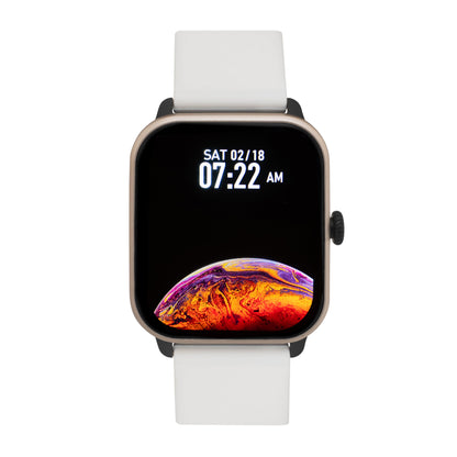 iWatch Model #: GCWR - Gold Case White Rubber Band