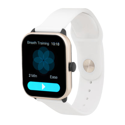 iWatch Model #: GCWR - Gold Case White Rubber Band
