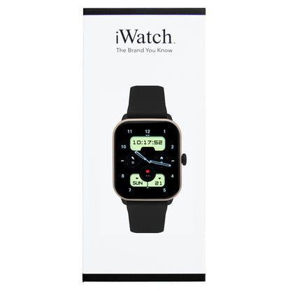 iWatch Model #: GCBR - Gold Case Black Rubber Band