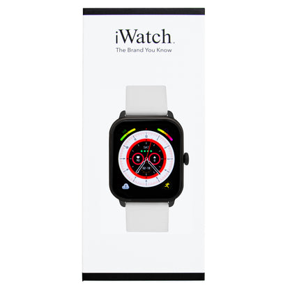 iWatch Model #: BCWR - Black Case White Rubber Band