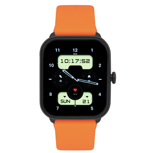 iWatch Model #: BCOR - Black Case with Orange Rubber Band
